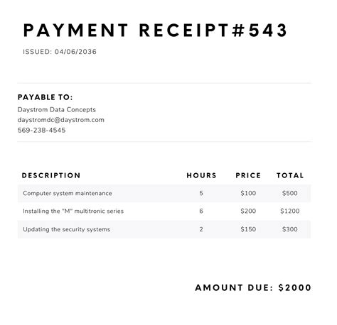Payment Receipt Template Pdf Templates Jotform 51 Off
