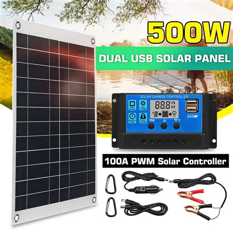 W Solar Panel Kit Komplette Fixed Dual V Dc Usb Mit A Pwm