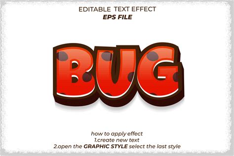 Bug Text Effect Font Editable Typography 3d Text Vector Template