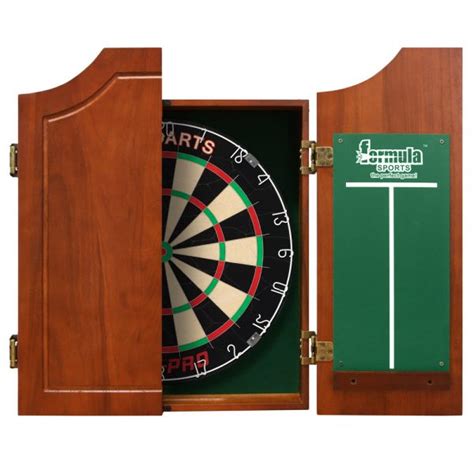 PRO BLADE Dart Board Set With SOLID WOOD Walnut Cabinet