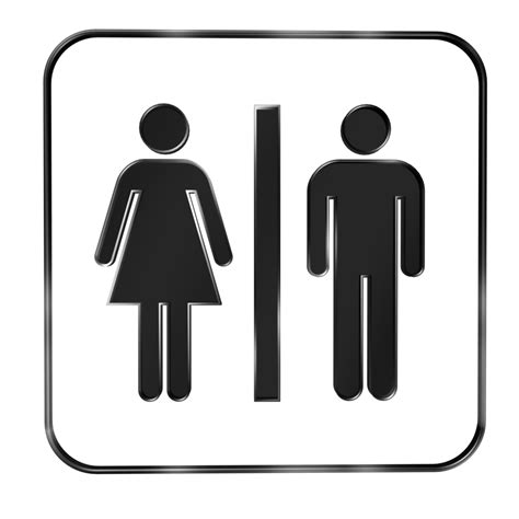 Women and Men Toilet 3D Sign Illustration. Bathroom, Restroom Symbol ...