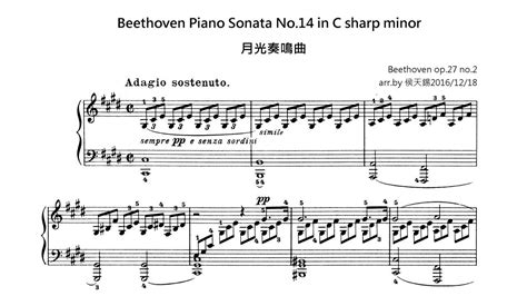 Beethoven Piano Sonata No 14 In C Sharp Minor Op 27 No 2 Moonlight 月光奏鳴曲 Youtube