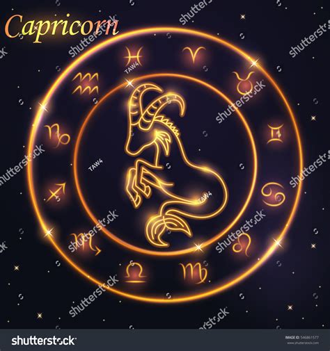 Light Symbol Sea Goat Capricorn Zodiac Stock Vector Royalty Free