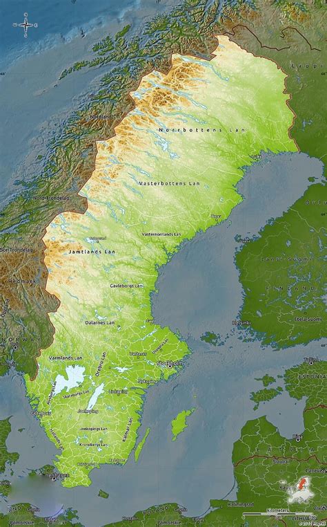 Sweden Physical Map | Sweden Map | Geography | Physical | Political | City