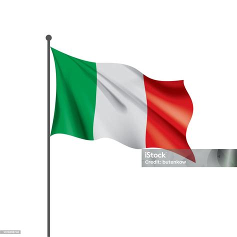 Ilustración De Bandera De Italia Vector Ilustración Sobre Un Fondo