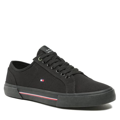 Tenisówki Tommy Hilfiger Core Corporate Vulc Canvas FM0FM04560 Black