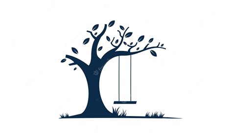 Premium Vector Silhouette Of Tree And Swing