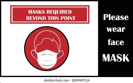 Please Wear Face Mask Mandatory Sign Stock Vector Royalty Free