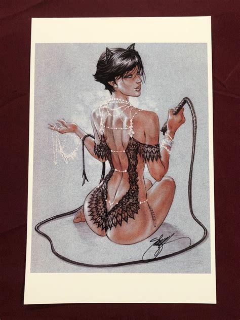 Catwoman Lingerie Signed Print Poster 11x17 Nm Shppd Flat Ebas Eric Basaldua Comic