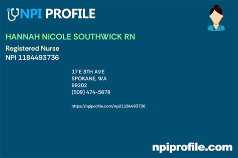 Hannah Nicole Southwick Rn Npi 1184493736 Registered Nurse In