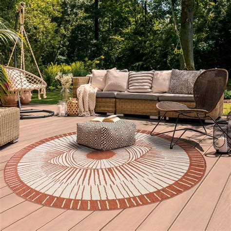 Tapis Exterieur Ext Cosmic Reversible Rond Marron X Rond Fait En