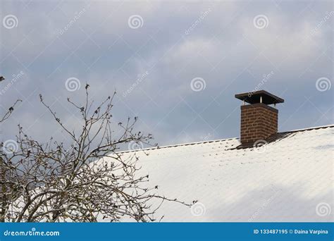 Winter Scene. White. House in Winter Snow Stock Image - Image of cold ...