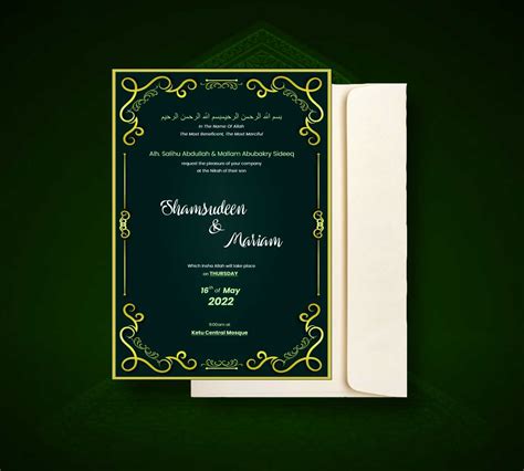 Muslim Wedding Invitation Card Design Template Infoupdate Org