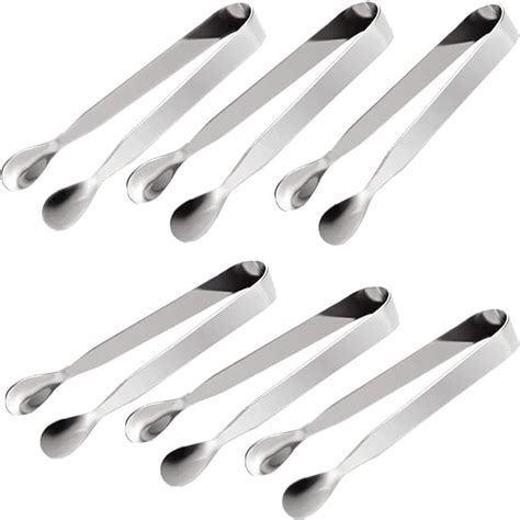 6 Pack Mini Sugar Tongs Stainless Steel Ice Tongs Small Serving Tongs