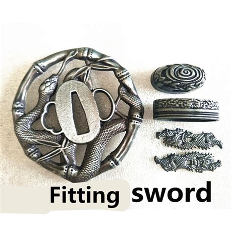 세트 Tsuba 스네이크 가드 일본 사무라이 검 Katana 합금 피팅 액세서리|도검| - AliExpress