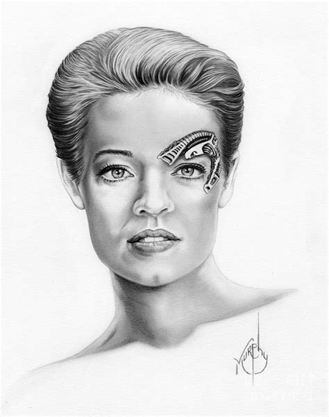 Seven Of Nine Jeri Ryan Drawing By Murphy Art Elliott Pixels