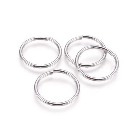 Unicraftale Stainless Steel Open Jump Rings Stainless Steel Color