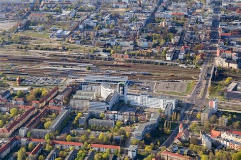 Cottbus Aus Der Vogelperspektive Hauptbahnhof Der Deutschen Bahn Und