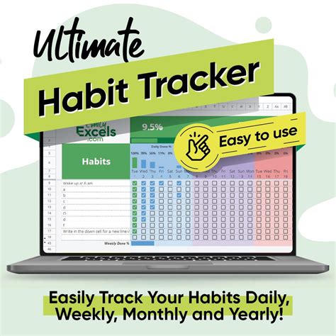 Ultimate Habit Tracker Spreadsheet Excel Google Sheets Monitor Your