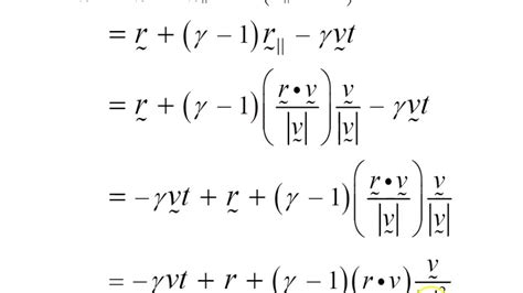 Lorentz Transformation Equation