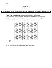 MCB354 SP22 Exam 1 Form A Key Pdf KEY MCB 354 Exam 1 SP22 EXTRA BLANK