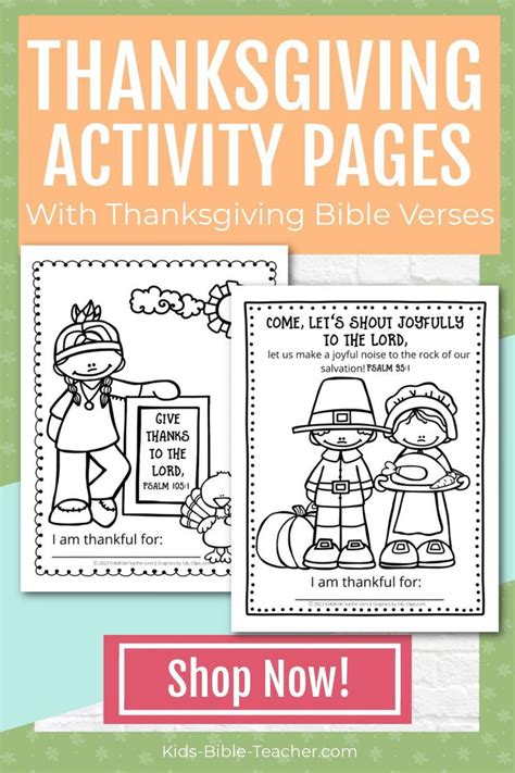 Thanksgiving Activity Pages with Thanksgiving Bible Verses for Kids ...