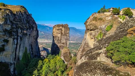 Meteora Scenic View Of Holy Monastery Of Great Meteoron Meteoro