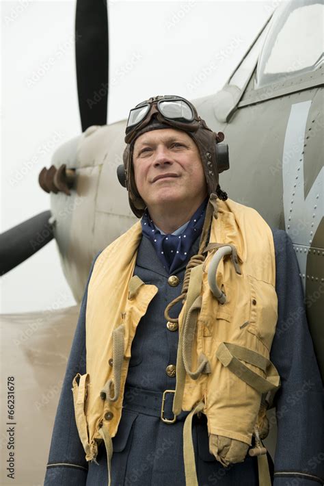 WW2 RAF Spitfire Pilot Stock Photo | Adobe Stock