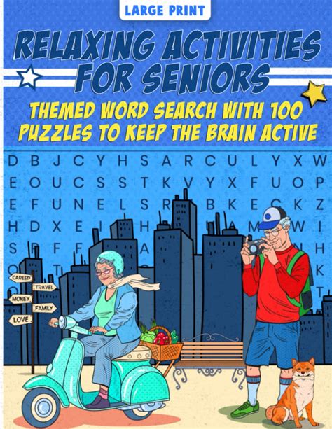 Relaxing Activities For Seniors Word Search In Large Print Themed Word