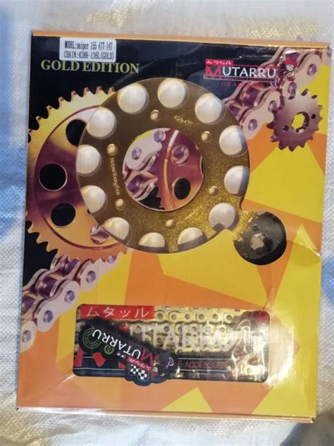 Mutarru Racing Chain Sprocket Set Gold Steel For Yamaha Sniper 155