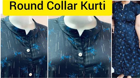 Perfect Round Collar Kurti Cutting And Stitching Front Open Collar