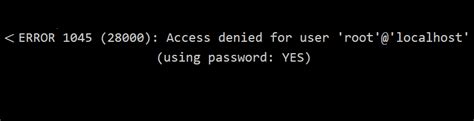 Mac Error 1045 28000 Access Denied For User Root Localhost