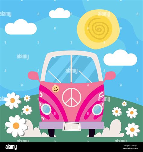 hippie  car stock vector image art alamy