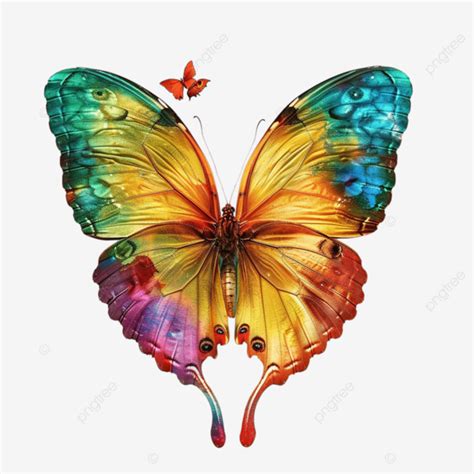 Colorful Butterfly In Heart Shape Butterfly Heart Shape Colorful Png