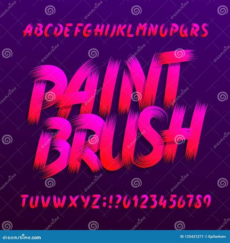 Paint Brush Alphabet Font Uppercase Brushstroke Grunge Letters And