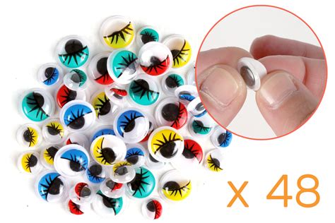 Yeux mobiles colorés avec cils Yeux mobiles 10 Doigts