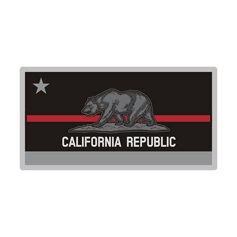 California Sticker Decal Vinyl Thin Red Line State Flag Ca V3 Rotten