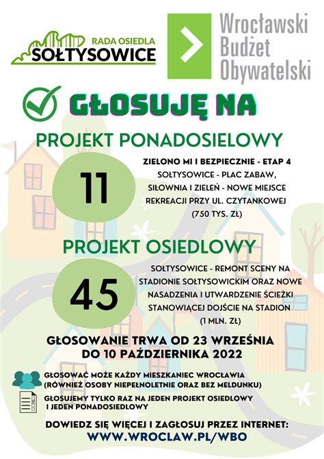 GŁOSUJEMY NA PROJEKTY WBO 2022 DLA SOŁTYSOWIC