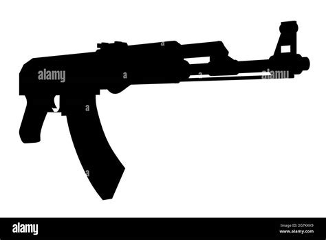 Ak Kalashnikov Assault Rifle On Stock Vektorgrafiken Kaufen Alamy