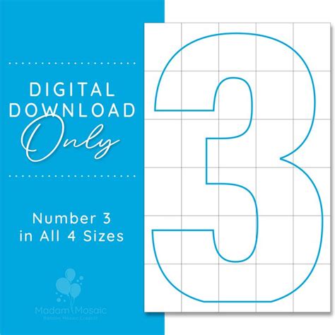 Number Digital Mosaic Template Mosaic Templates Pdf Templates