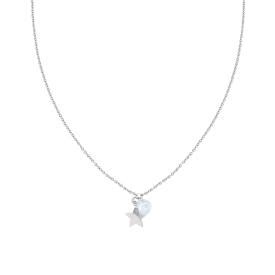 Collana Catena A Forzatina Diamantata Con Stella Plain E Tondo Crystal