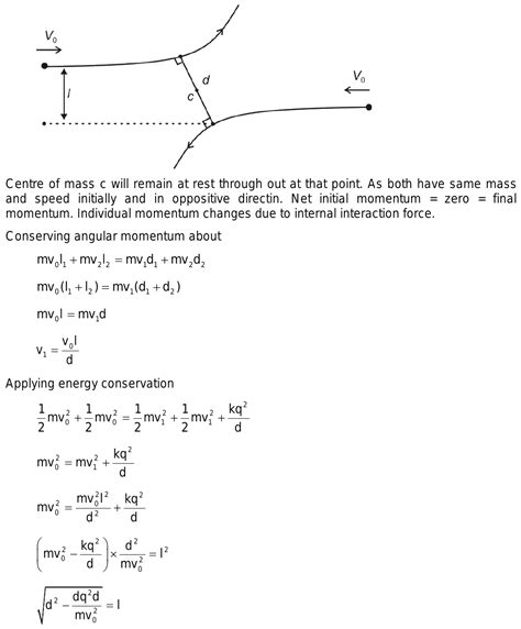 136 Two Charges Particle Having Charge Q And Mass M Are Projected