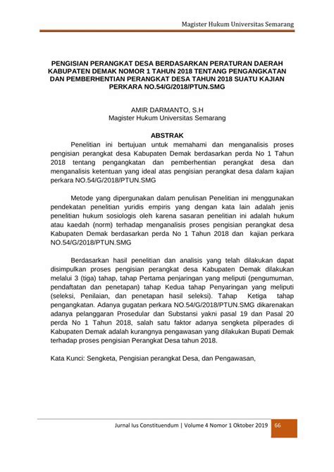 PDF PENGISIAN PERANGKAT DESA BERDASARKAN PERATURAN Pengisian