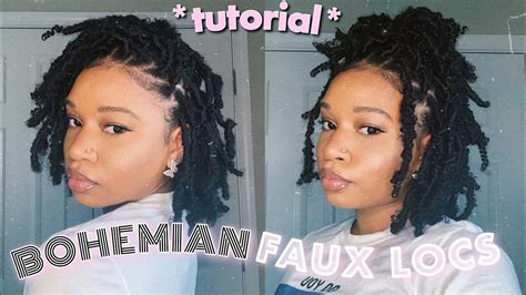 Easy Bohemian Faux Loc Bob Tutorial On Mediumlong Hair Youtube