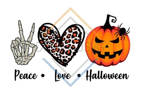 Peace Love Halloween Sublimation Graphic By Diamondsvg Creative Fabrica