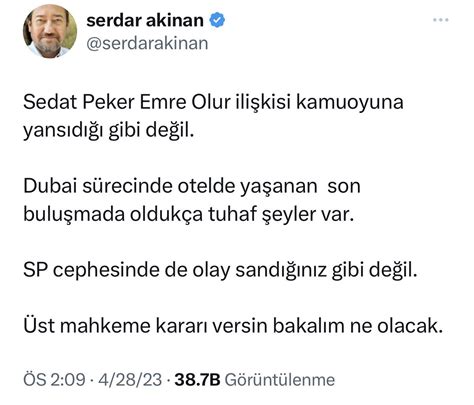 Selcuk Atak On Twitter Serdar Akinan Sedat Peker Cephesinde De