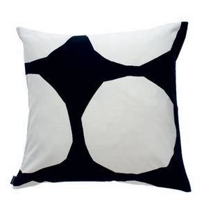 Marimekko Kivet Black White Velvet Throw Pillow Discontinued Items