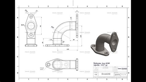 SolidWorks 2023 Örnek Çizim 240 3D solid model example solidworks