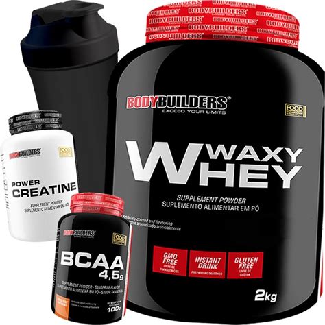 Kit Waxy Whey Kg Chocolate Bcaa Creatina Coqueteleira