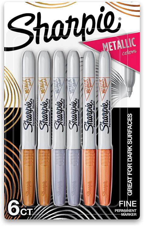 Fine Metallic Goldsilverbronze Sharpie Markers 6cd Sharpie Markers
